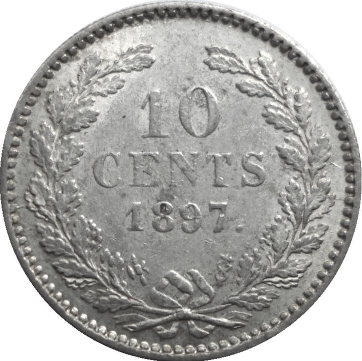 Nederland 10 cent 1897 (zilver), Postzegels en Munten, Munten | Nederland, Losse munt, 10 cent, Koningin Wilhelmina, Zilver, Ophalen of Verzenden