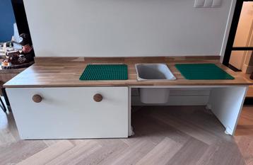 Ikea stuva/ smastad speeltafel met eikenhouten blad beschikbaar voor biedingen