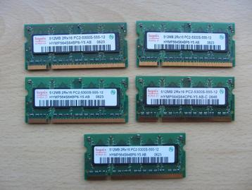 5x Hynix 512MB PC2-5300 DDR2-667MHz Non-ECC Unbuffered CL5  beschikbaar voor biedingen