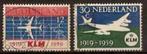 Nederland NVPH nr 729/30 gestempeld 40 jaar KLM 1959, Postzegels en Munten, Verzenden, Na 1940, Gestempeld