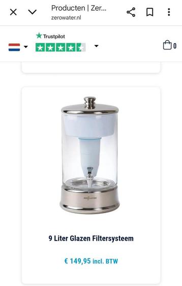 Z.g.a.n. Zerowater filter 9 Lt. incl.2 filters + rvs kraan beschikbaar voor biedingen