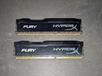 2* HyperX Fury DDR3 8GB 1600 zwart, Computers en Software, RAM geheugen, DDR3, Ophalen of Verzenden, Zo goed als nieuw, Desktop