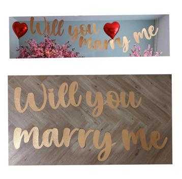 Gouden Glitter 'Will You Marry Me' Slinger - Aanzoek beschikbaar voor biedingen