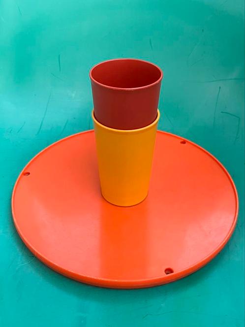 Retro bekertjes Tupperware geel en donkeroranje, Huis en Inrichting, Keuken | Tupperware, Zo goed als nieuw, Ophalen of Verzenden