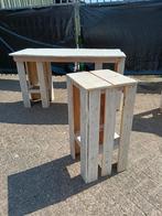 Nieuwe krukken/tafeltjes + tafelbladen - Alles in 1 koop!, Tuin en Terras, Ophalen, Nieuw, Rechthoekig, Hout