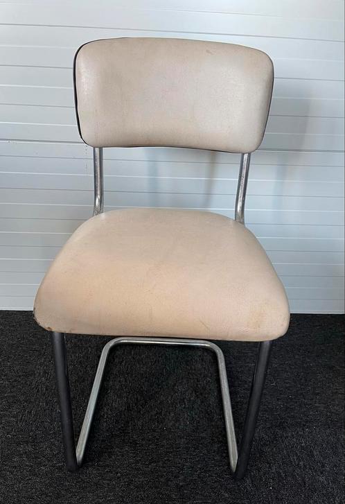 Gispen Buizenframe Slede Stoel, Huis en Inrichting, Stoelen, Gebruikt, Eén, Metaal, Overige kleuren, Ophalen