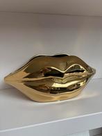 Gouden Lippen Vaas - Decoratief en Stijlvol, Geel, Aardewerk of Porselein, Ophalen of Verzenden, Zo goed als nieuw