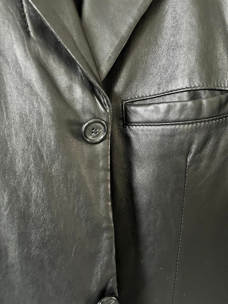 Leren heren colbert, Kleding | Heren, Jassen | Zomer, Zo goed als nieuw, Maat 48/50 (M), Zwart, Ophalen of Verzenden