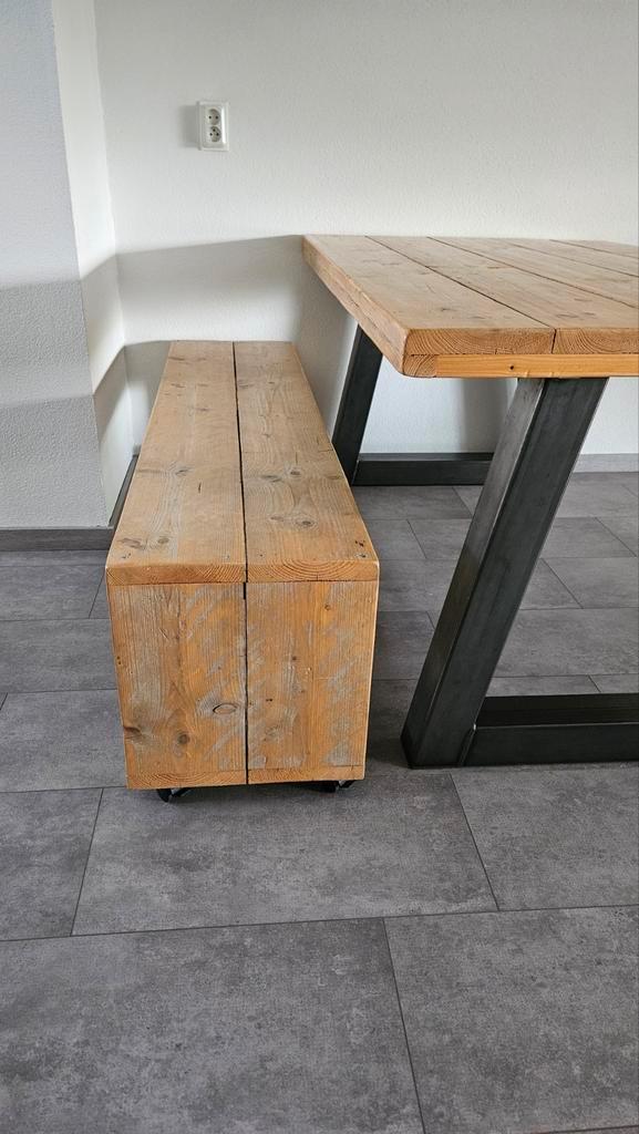 Industrieel Steigerhouten Bankje -  Steigerhout Lochem, Huis en Inrichting, Complete eetkamers, Zo goed als nieuw, Ophalen