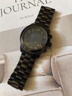 Zwarte Roestvrijstalen Heren Horloge Michael Kors Quartz, Overige merken, Staal, Staal, Ophalen of Verzenden