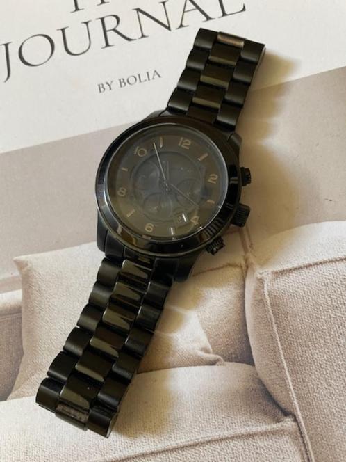 Zwarte Roestvrijstalen Heren Horloge Michael Kors Quartz, Sieraden, Tassen en Uiterlijk, Horloges | Heren, Zo goed als nieuw, Overige merken