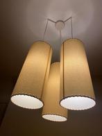 Hanglamp, 3 linnen kappen, geeft warm licht!, Huis en Inrichting, 50 tot 75 cm, Zo goed als nieuw, Warm, Ophalen