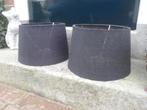 2x lampenkap set stel twee ronde lampenkappen zwart rond, Huis en Inrichting, Lampen | Lampenkappen, Gebruikt, Zwart, Rond, Ophalen of Verzenden