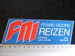 sticker Frans Moors reizen arnhem apeldoorn epe zeddam logo, Verzenden, Zo goed als nieuw, Bedrijf of Vereniging