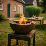 Bocca Cortenstaal Plancha BBQ op wielen, Tuin en Terras, Houtskoolbarbecues, Ophalen of Verzenden, Nieuw