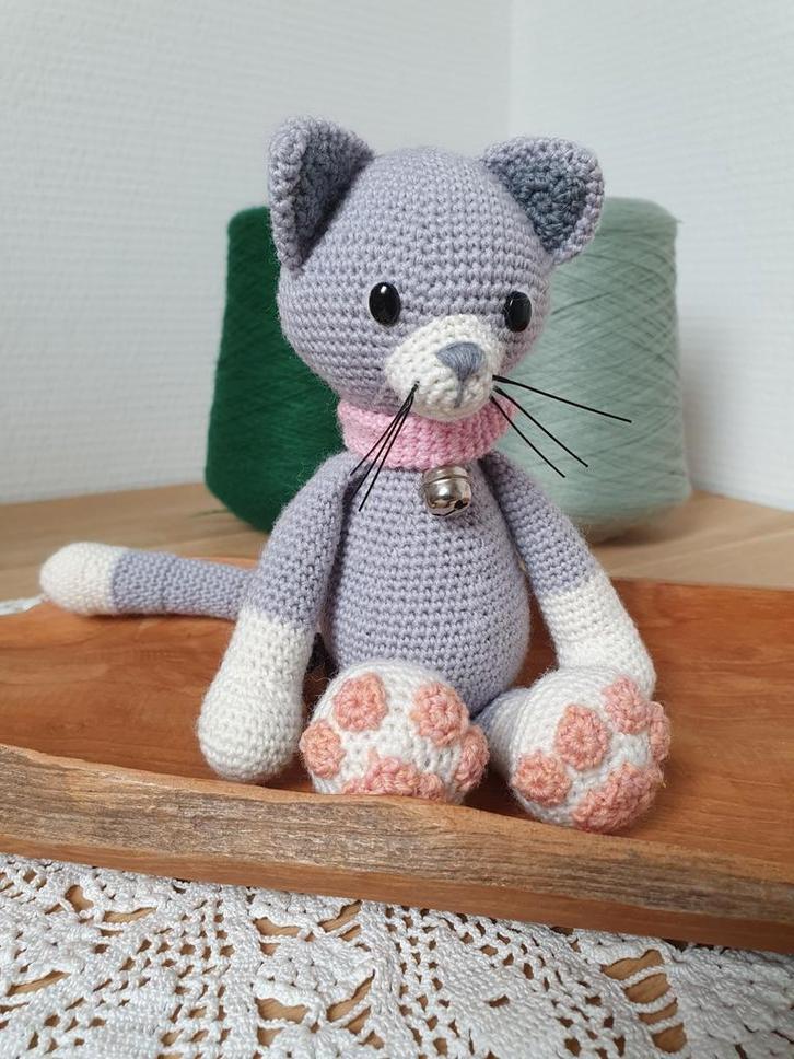 Handgemaakte gehaakte kat, Kinderen en Baby's, Kraamcadeaus en Geboorteborden, Nieuw, Ophalen of Verzenden