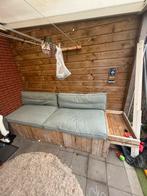 Palletbank met kussen, Tuin en Terras, Tuinsets en Loungesets, Ophalen of Verzenden, Zo goed als nieuw, Hout, 2 zitplaatsen