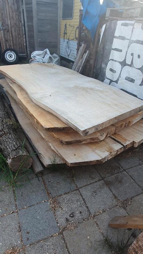 Populieren tafelbladen uniek boomstamtafel, Tuin en Terras, Palen, Balken en Planken, Zo goed als nieuw, Planken, 250 cm of meer