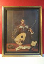 olieverf op doek " de Theorbo speler" Antiveduto Gramatica, Ophalen of Verzenden