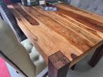 Stoer houten eettafel, Ophalen, Gebruikt, 100 tot 150 cm, Teakhout