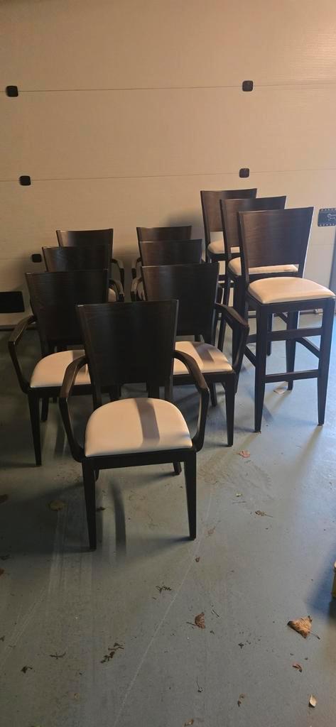 Set van 10 donkerbruine stoelen, Huis en Inrichting, Stoelen, Ophalen of Verzenden