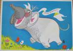 Geluk gewenst - olifant - nieuwe kaart van Will Berg, Verzenden, 1960 tot 1980, Ongelopen, Overige thema's