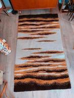 Vintage Vloerkleed Kleed Tapijt Retro Geel Bruin Wit, 200 cm of meer, Ophalen of Verzenden, Zo goed als nieuw, Nvt