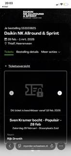 Daikin NK Allround & Sprint, Tickets en Kaartjes, Evenementen en Festivals, Twee personen