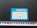 sticker België SABENA Belgian World Airlines   Luchtvaart *, Ophalen, Zo goed als nieuw, Bedrijf of Vereniging