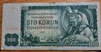 119# Tsjechoslowakije 100 Korun 1961 P91, Postzegels en Munten, Bankbiljetten | Europa | Niet-Eurobiljetten, Verzenden