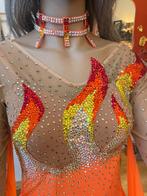 Gala jurk met swarovski stenen, Overige typen, Oranje, Ophalen, Maat 38/40 (M)