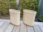 2 mooie ovalen beige vazenbloenpotten van Ecri, Ophalen, Zo goed als nieuw, Overige kleuren, Minder dan 50 cm