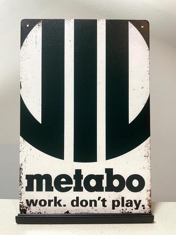 Metabo Work, Don’t play metalen reclamebord (Old Look) beschikbaar voor biedingen
