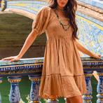 GOLD AND SILVER jurk stonewashed camel mt TU