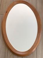 Retro ovale spiegel in mooie houten lijst; zgan, Huis en Inrichting, Woonaccessoires | Spiegels, Ophalen, Minder dan 50 cm, Zo goed als nieuw