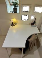 witte hoektafel, Overige vormen, 100 tot 150 cm, Wit, 100 tot 150 cm