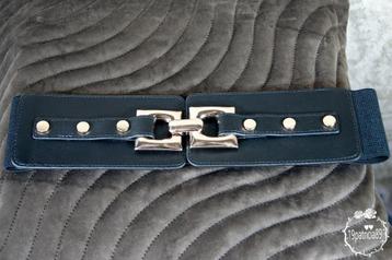 Dames stretch riem zwart met goud detail 71 cm nieuw beschikbaar voor biedingen