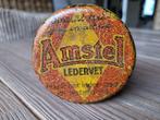 Antiek Vintage Blik Amstel Ledervet / Ledersmeer, Overige merken, Gebruikt, Overige, Verzenden