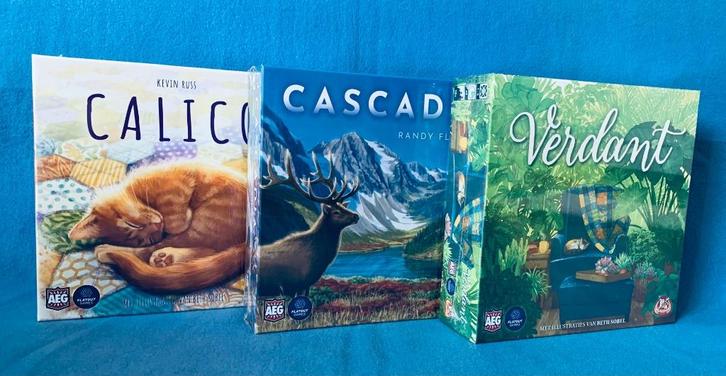 Bordspelbundel Calico , Verdant & Cascadia - Nieuw in doos, Hobby en Vrije tijd, Gezelschapsspellen | Bordspellen, Nieuw, Een of twee spelers
