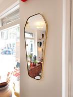Vintage Trapezium Spiegel Wandspiegel Mirror Goud Zwart, Zo goed als nieuw, Ophalen