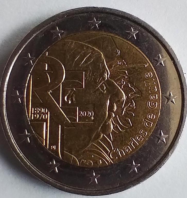 2 euro Charles de Gaulle 2020 - Frankrijk, Postzegels en Munten, Munten | Europa | Euromunten, Losse munt, 2 euro, Frankrijk, Ophalen of Verzenden