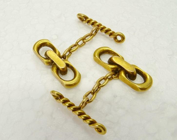 Goud/gouden 18K manchetknopen Art Deco antiek, Sieraden, Tassen en Uiterlijk, Antieke sieraden, Manchetknopen, Goud, Ophalen of Verzenden