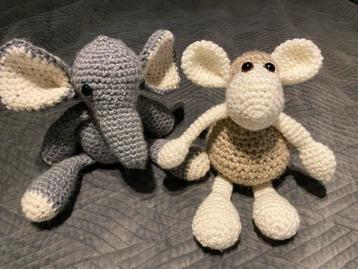 Handgemaakte Amigurumi Knuffels - Olifant en Muis