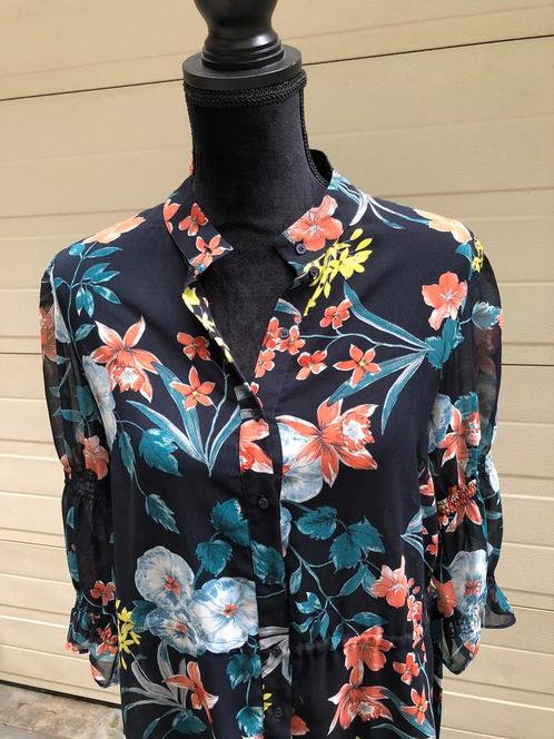 Jurk, kimono, met spilten, zgan, mt 38, Zara, Kleding | Dames, Blouses en Tunieken, Zo goed als nieuw, Maat 38/40 (M), Blauw, Ophalen of Verzenden