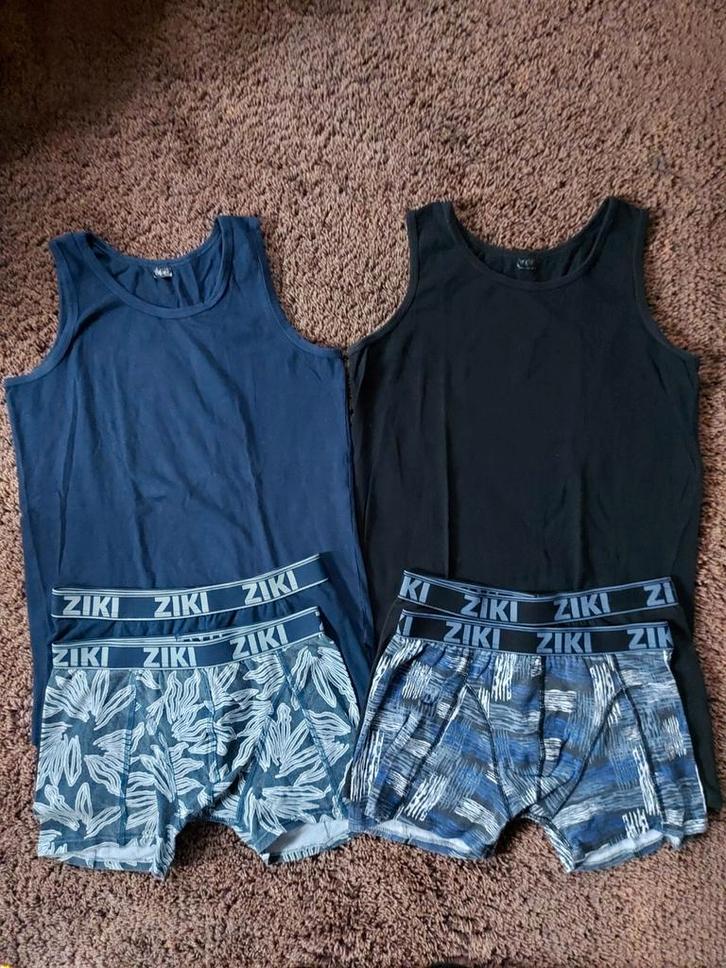 2 Ondergoedsets (Hemd+ 2 boxershorts) Blauw-Zwart mt 170-176, Kinderen en Baby's, Kinderkleding | Maat 170, Gebruikt, Jongen, Nacht- of Onderkleding