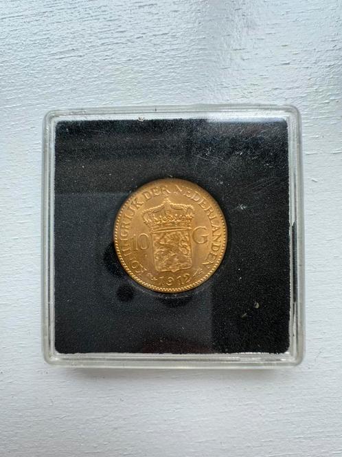 10 Gulden 1912 – Koningin Wilhelmina – Gouden munt, Postzegels en Munten, Munten | Nederland, 10 gulden, Koningin Wilhelmina, Goud