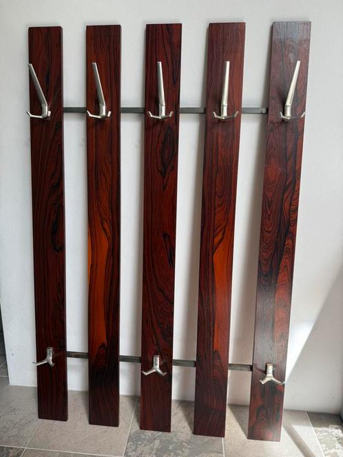 Retro vintage midcentury palissander kapstok + losse hangers, Huis en Inrichting, Woonaccessoires | Kapstokken, Gebruikt, Wandkapstok