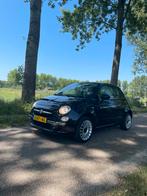 Fiat 500C 1.2 Lounge 2010 Zwart, Auto's, Fiat, Voorwielaandrijving, 4 cilinders, Leder en Stof, Zwart