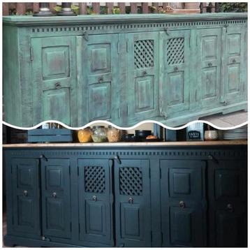 Mooi groot oxy green dressoir of mat zwart  beschikbaar voor biedingen