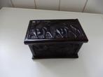 Houten doosje, handgesneden met olifanten, nijlp., Ophalen of Verzenden